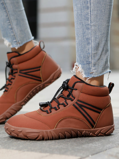Winter Cross-border Outdoor Leisure Sports For Men And Women, Non-slip, Waterproof, Velvet And Thickened High-top Cotton Shoes, Snow Boots, Hiking Shoes