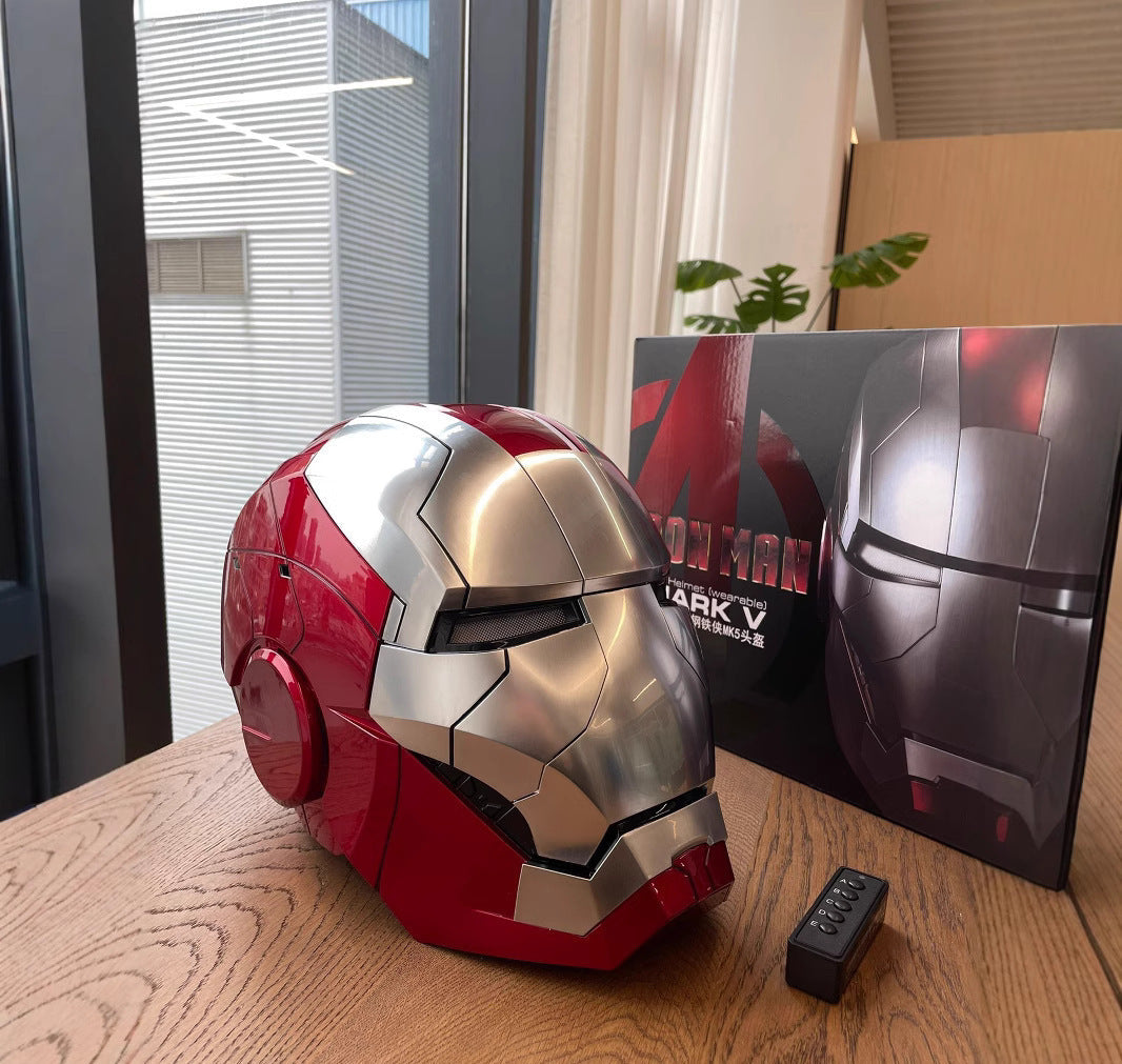 Iron Man Helmet Jarvis 1:1 Collectible Mk5 Helmet Intelligent Voice Control Three-In-One Technology Can Light Up And Open And Close
