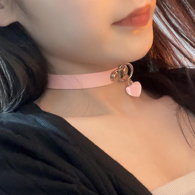 Jiuai SM Sexy Accessories Big Bell Collar Sexy Silicone Neck Ring Sexy Maid Style Traction Chain Necklace