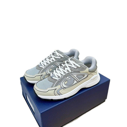 New CD Versatile Casual Shoes Heightening White Shoes Lace-up Couple Running Shoes Letter B30