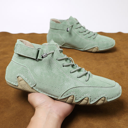 Ldeck Men's Casual Martin Boots Spring/summer High Top Octopus Design Men's Shoes Short Leather Boots