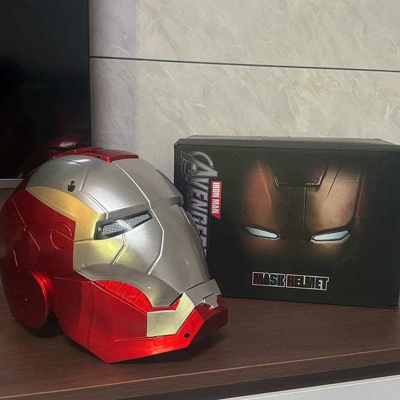 Iron Man Helmet Mk5 Jarvis Helmet Luminous Manual Opening And Closing Wearable Cool Kidsren's Cos Mask Toy