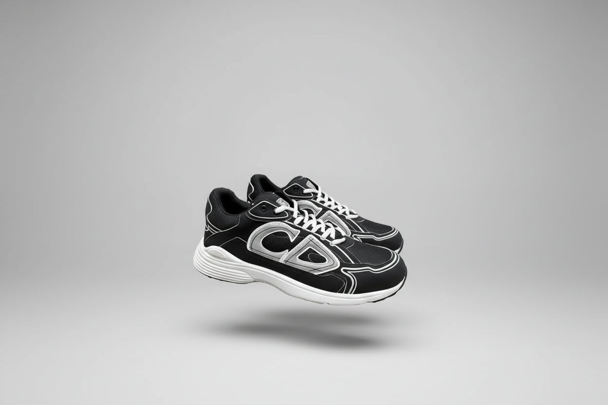 New CD Versatile Casual Shoes Heightening White Shoes Lace-up Couple Running Shoes Letter B30