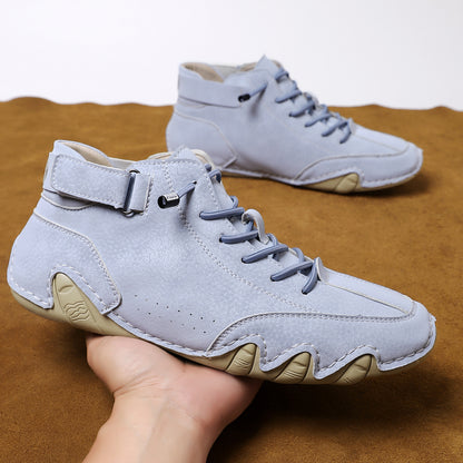 Ldeck Men's Casual Martin Boots Spring/summer High Top Octopus Design Men's Shoes Short Leather Boots