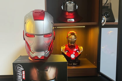 Iron Man Helmet Mk5 Jarvis Helmet Luminous Manual Opening And Closing Wearable Cool Kidsren's Cos Mask Toy